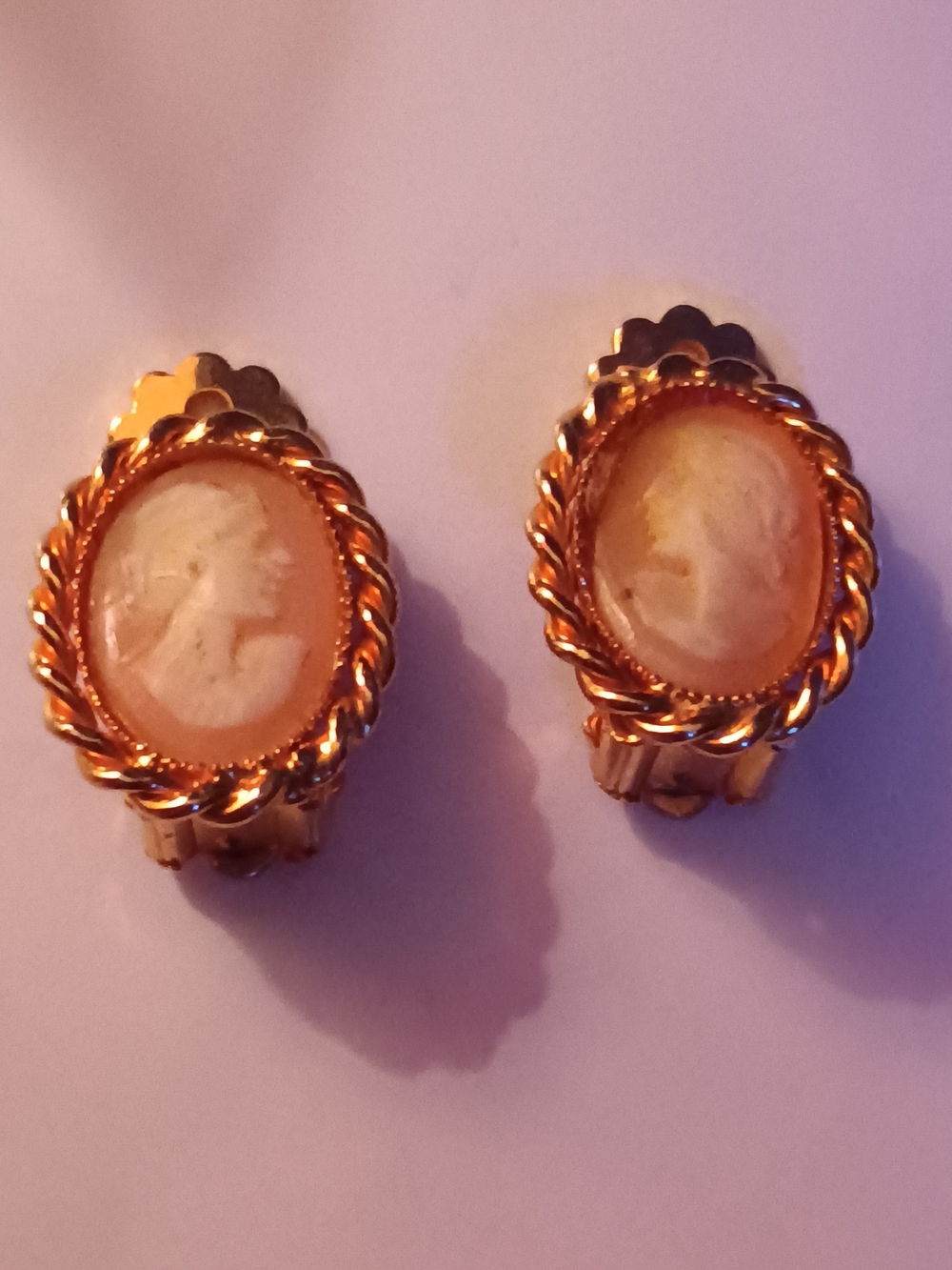 Vintage-Inspired Cameo Clip Earrings & Lady Portrait